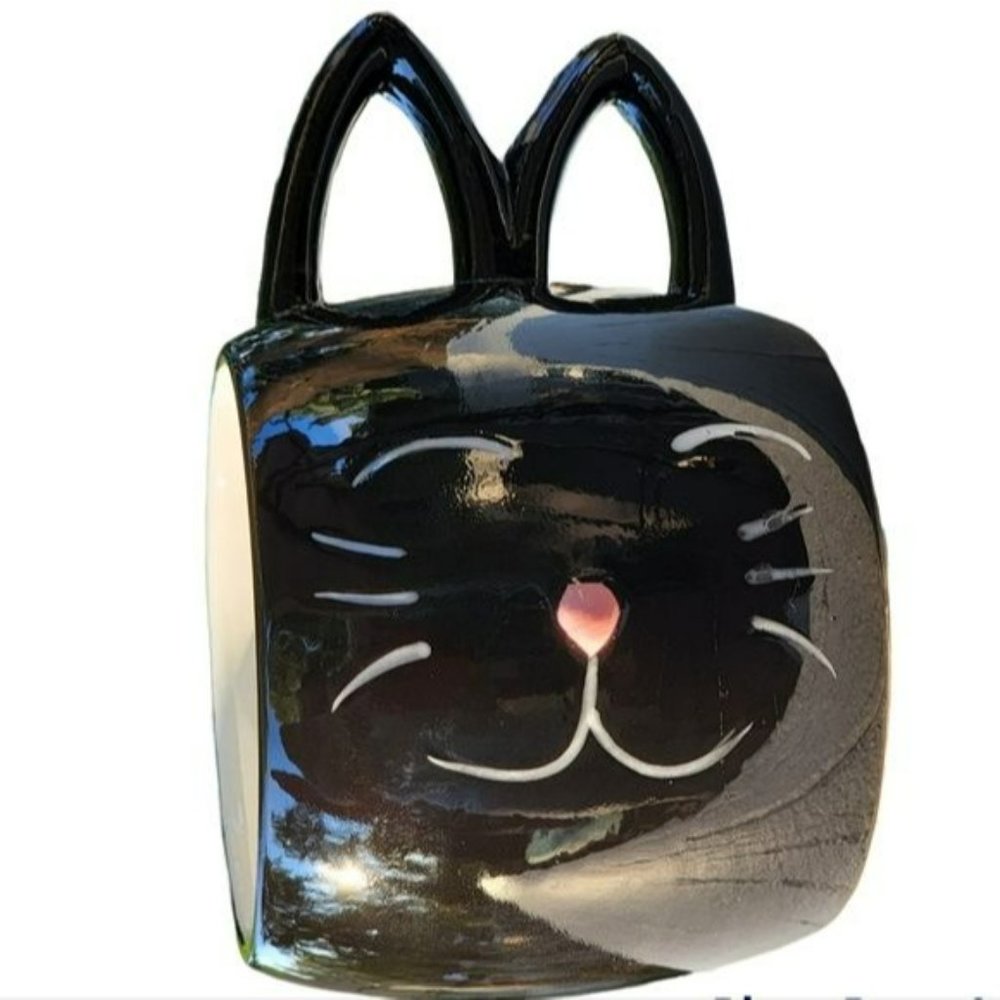 Black Kitty Cat‎ Ceramic Coffee Mug 16 oz